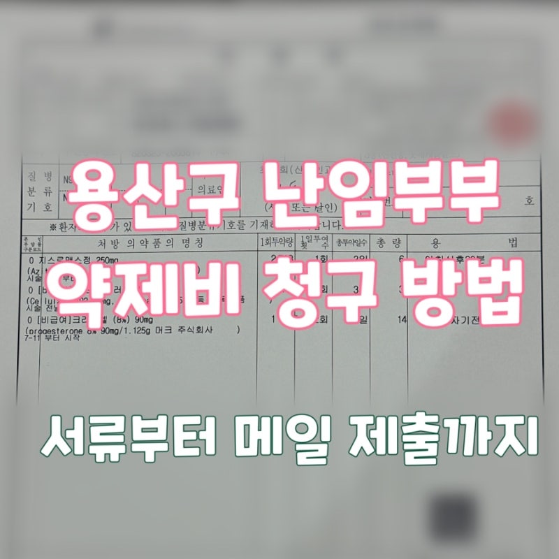 용산구 난임부부 약제비 청구 방법 및 후기｜서류 준비부터 메일 접수까지 한 번에 정리