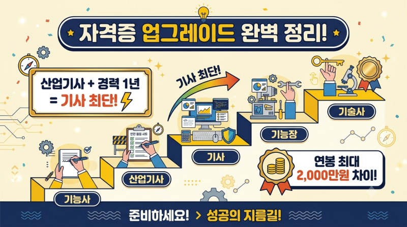 기능사 → 산업기사 → 기사 업그레이드 완벽 정리 — 응시자격·경력 조건 2026