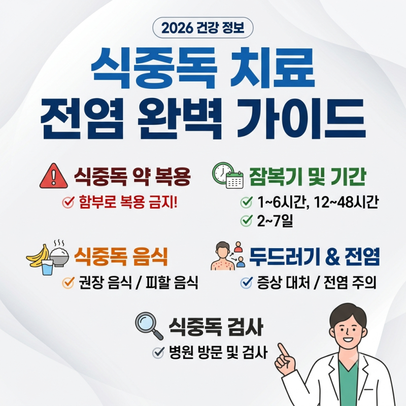 식중독 잠복기부터 증상·치료법까지: 두드러기·전염 여부 완벽 정리