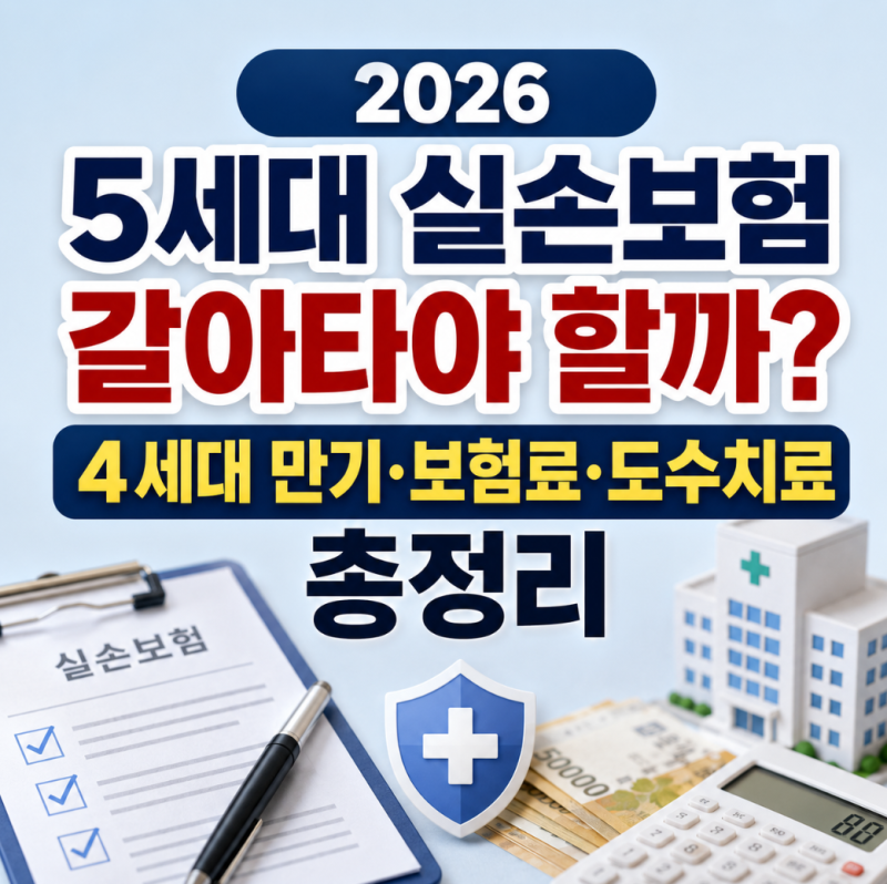 2026 5세대 실손보험 갈아타야 할까? 4세대 만기·보험료·도수치료 총정리