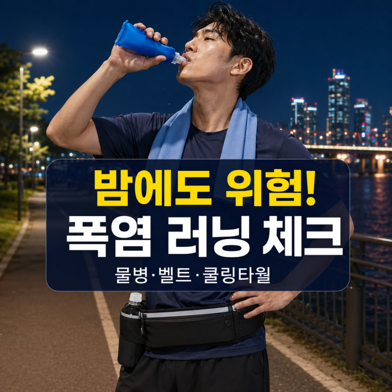 폭염 야간 러닝 준비물, 휴대용 물병·러닝벨트·쿨링타월 고르는 법