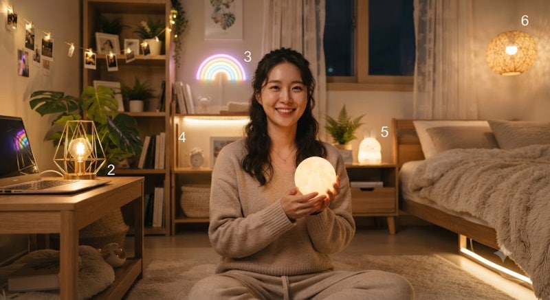 다이소 조명 추천 BEST 7, 무드등부터 LED 라인 조명까지 방 꾸미기 감성 인테리어 완성