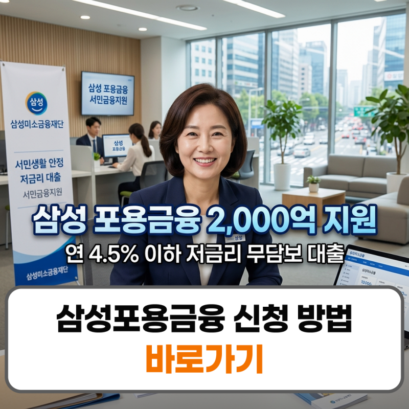 삼성포용금융 신청 방법 기간 대상 한도 완벽정리