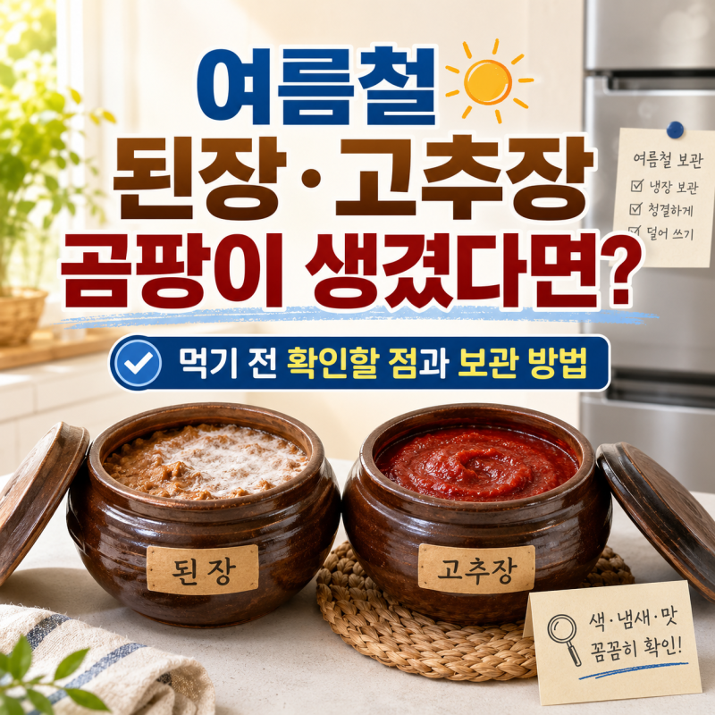 여름철 된장 고추장 곰팡이 생겼다면? 먹기 전 확인해야 할 점과 보관 방법