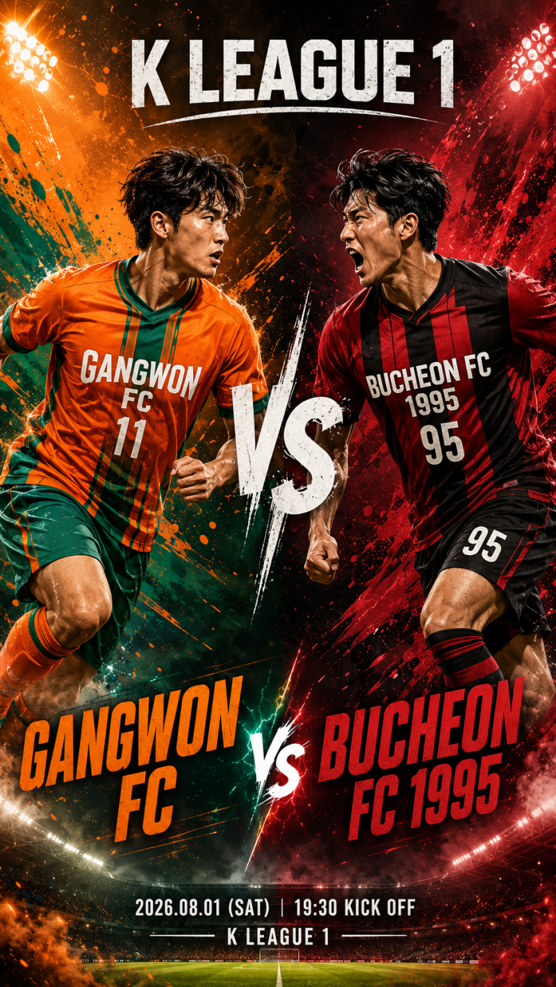 [K리그1 분석] 강원FC vs 부천FC1995, 홈 우위는 분명하지만 1.47배당은 무겁다