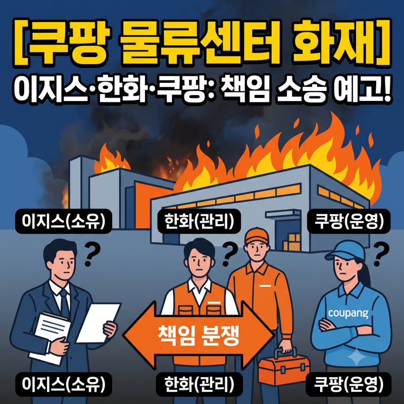 인천 쿠팡 물류센터 화재: 이지스·한화·쿠팡의 삼각 자산 구조와 복잡한 책임 공방 총정리