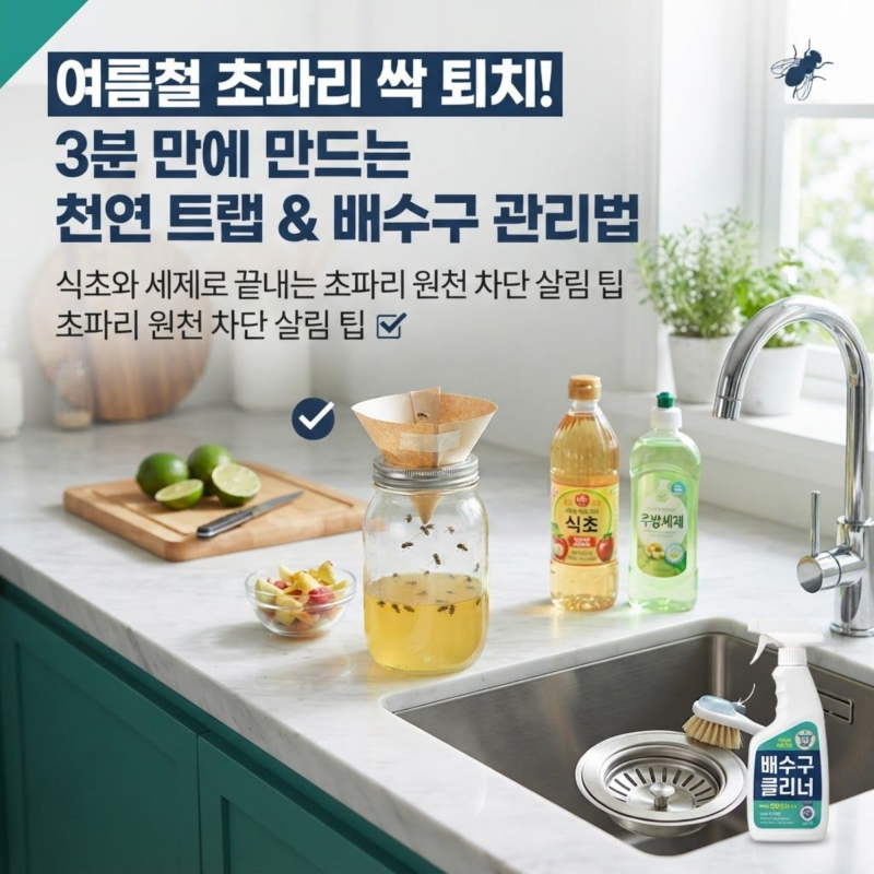 여름철 집안 초파리 싹 없애는 법! 과일초파리 천연 트랩 만들기 및 서식지 차단