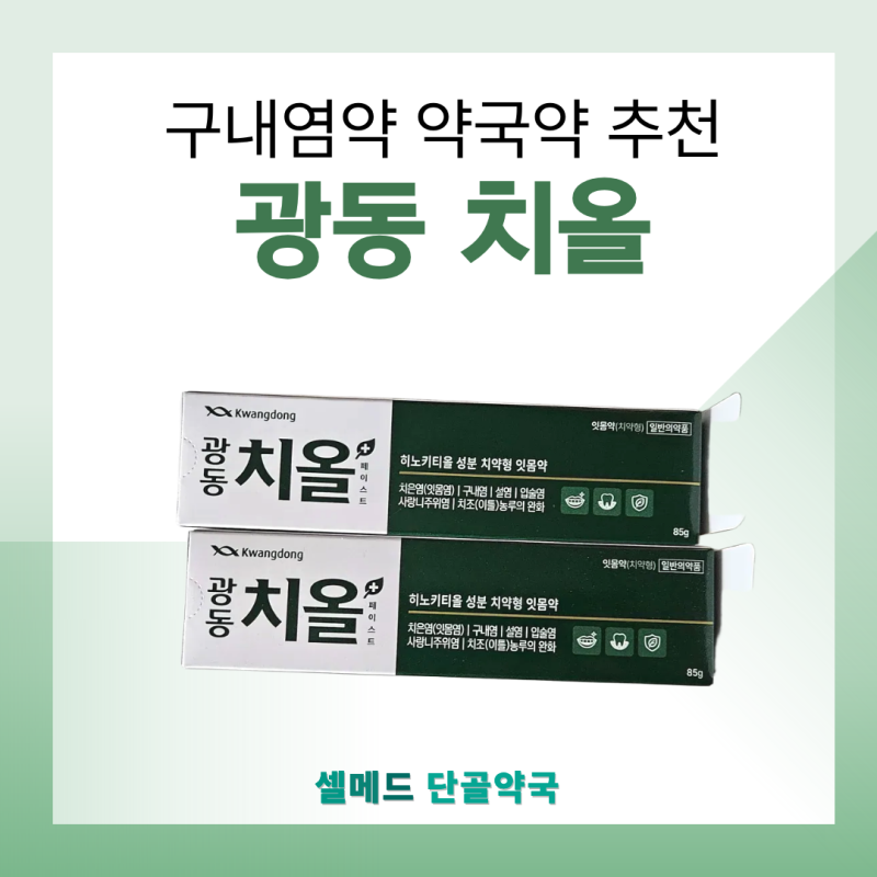 구내염약 약국약 추천ㅣ광동 치올페이스트, 치은염·구내염 관리법 원종역 셀메드단골약국