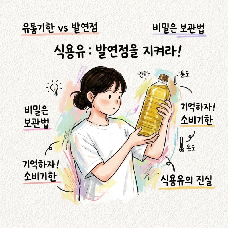 식용유는 유통기한보다 발연점이 먼저 무너지니 소비기한 차이와 보관법 확인하고 버리는법....