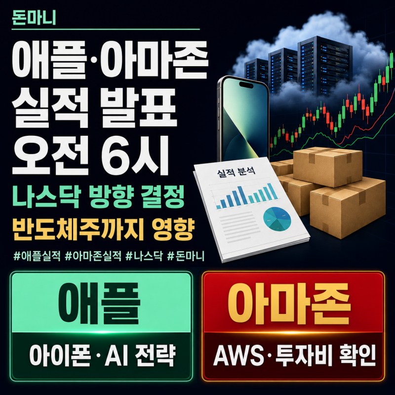 애플·아마존 실적 발표 오전 6시, 나스닥과 삼성전자·SK하이닉스까지 흔들릴까?