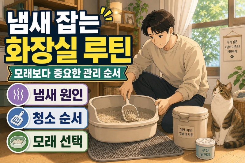 고양이 화장실 냄새 제거 방법, 모래만 바꿔도 안 잡히는 이유와 해결 루틴