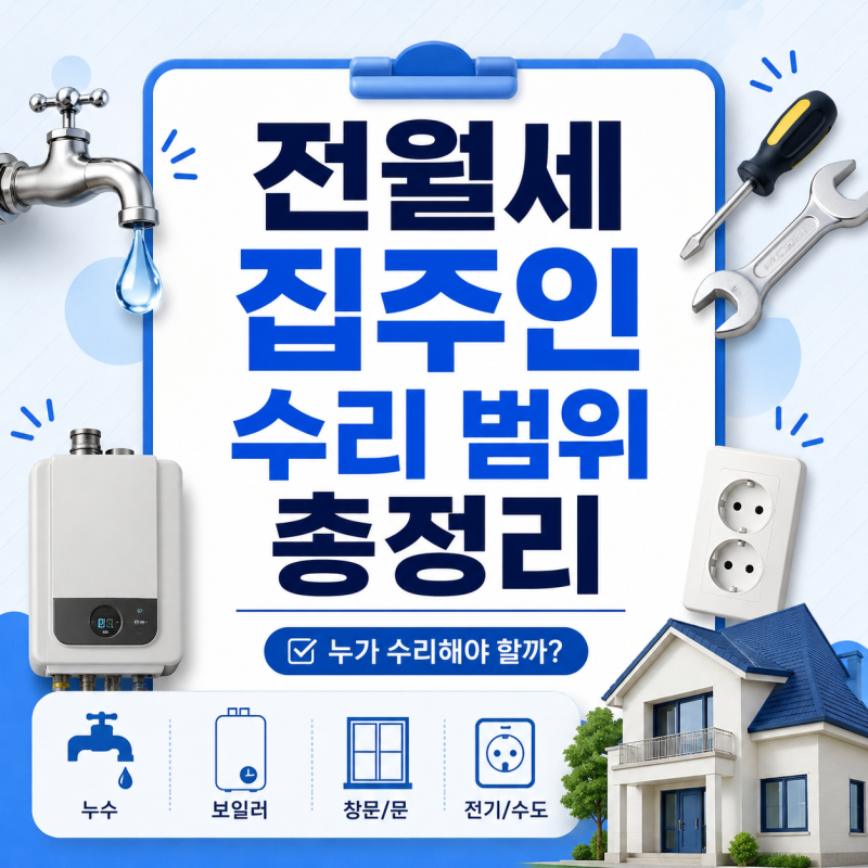 전월세 집주인 수리 거부 대처법! 집주인 수리 범위 총정리