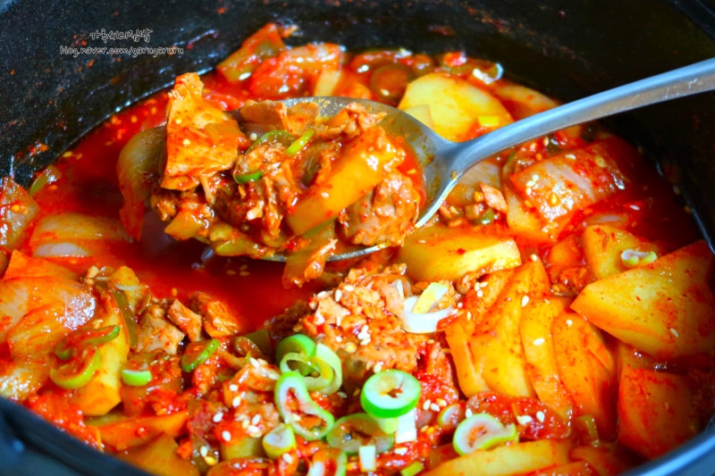 참치 감자짜글이 레시피 고추장 감자찌개