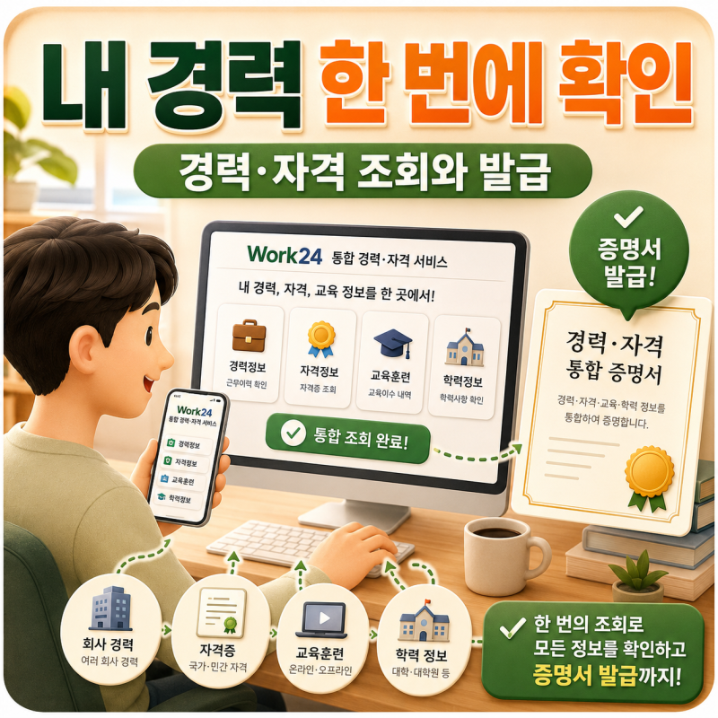 고용24 통합경력증명 서비스란? 경력·자격 조회와 발급 방법