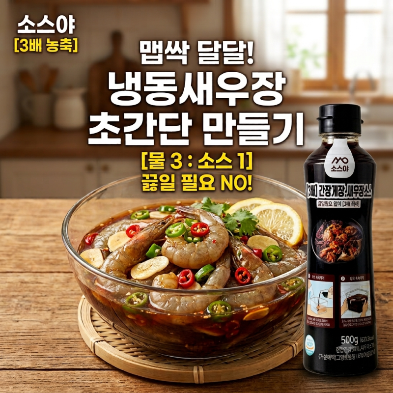 [소스야] 만능간장 하나로 끝낸 초간단 냉동새우장 만들기 (초보 새댁 강추!)