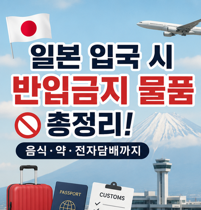 일본 입국 시 반입금지 물품 총정리! 음식·약·전자담배까지