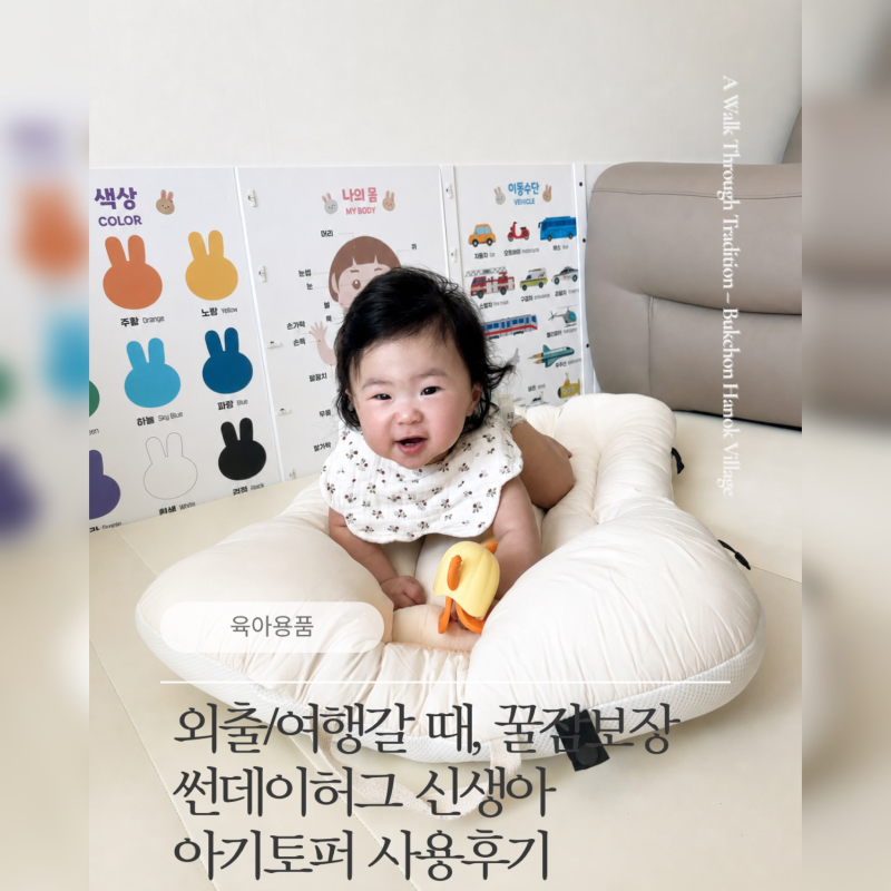 (ᓀ‸ᓂ) [육아용품] 외출/여행갈 때, 꿀잠 보장 썬데이허그 신생아 아기토퍼 사용후기