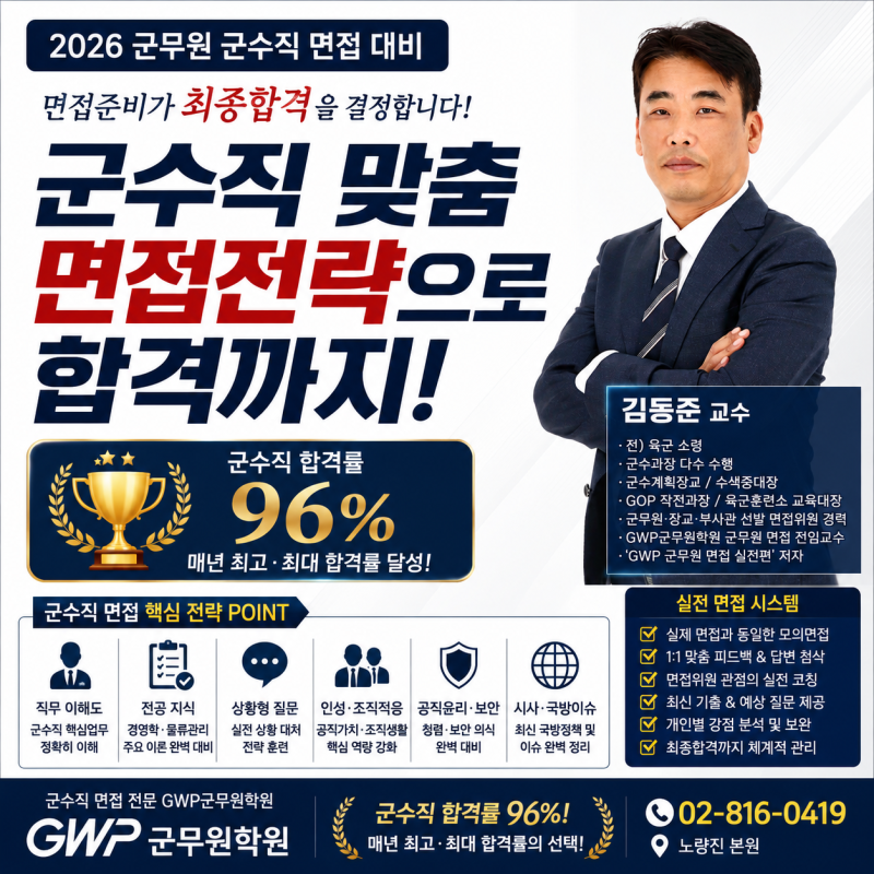 2026 군무원 군수직 면접, 최종 합격의 승부는 지금부터!