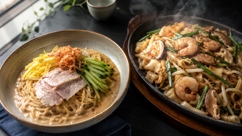 땅콩버터와 국수의 미친 조합! 차가운 '땅콩비빔면' & 불맛 폭발 '중국식 볶음국수' 황금비법