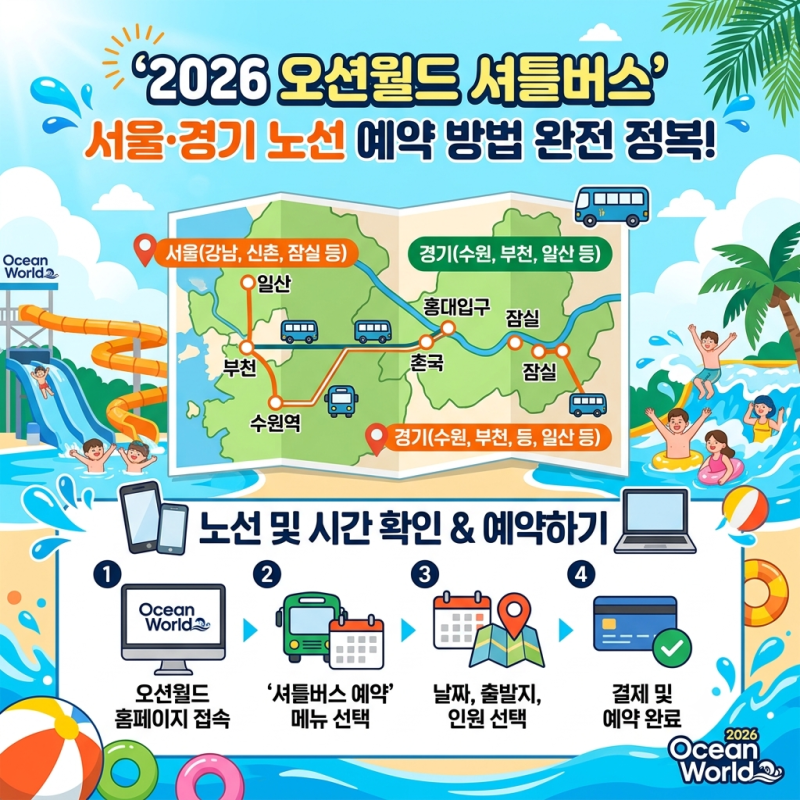 오션월드 셔틀버스 2026 서울·경기 노선 예약방법 확인하기