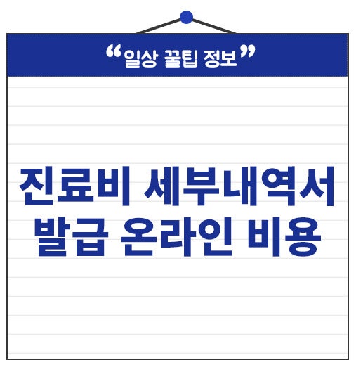 진료비 세부내역서 발급 온라인 비용