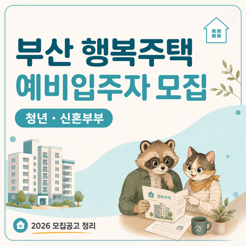 2026 부산 행복주택 예비입주자 모집(~8/3) | 신혼부부가 볼 만한 단지와 신청조건 임대료 정리