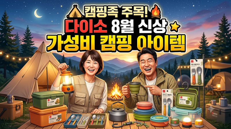 캠핑족 주목! 다이소 8월 신상 가성비 캠핑 아이템