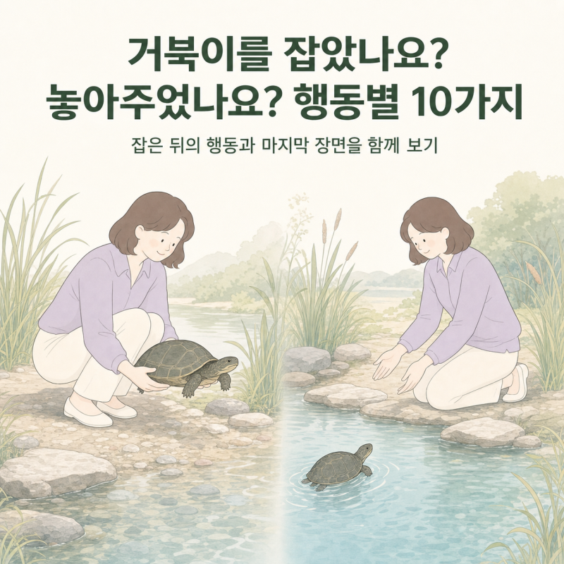 거북이 꿈해몽 | 잡은 거북이를 놓쳤다면 복도 빠져나갈까? 행동별 10가지