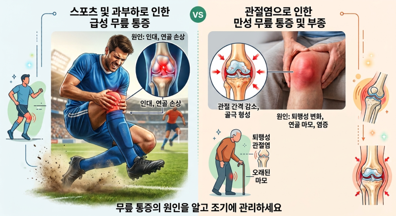 무릎 통증, 주사 맞기 전 '이것' 모르면 효과 없습니다! (관절염 vs 스포츠 통증)