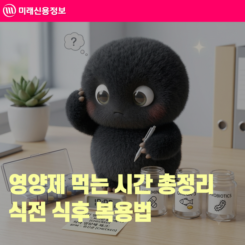 영양제 먹는 시간 총정리 비타민·유산균·오메가3 식전 식후 복용법