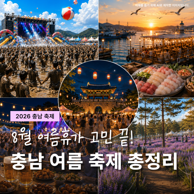 8월 충남 가볼만한 곳 5곳 여름 축제 일정 한눈에 정리