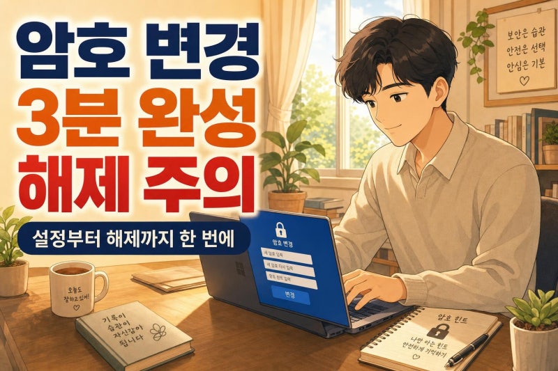 윈도우 비밀번호 변경 방법 3분 정리: 설정·해제·PIN까지 헷갈림 없이 끝내기