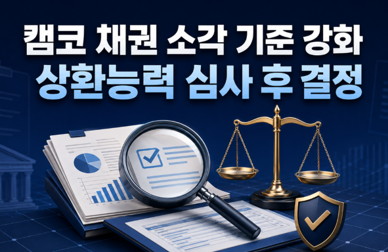 캠코 장기연체 채권 소각 기준 강화, 상환능력 심사와 새도약기금 대상자 변화