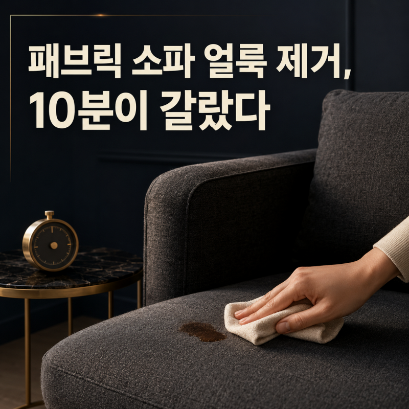 패브릭 소파 얼룩 제거, 10분이 갈랐다