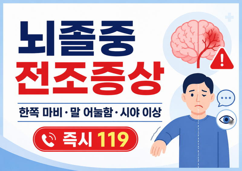 뇌졸중 전조증상과 119 기준, 잠깐 좋아져도 응급실 가야 합니다