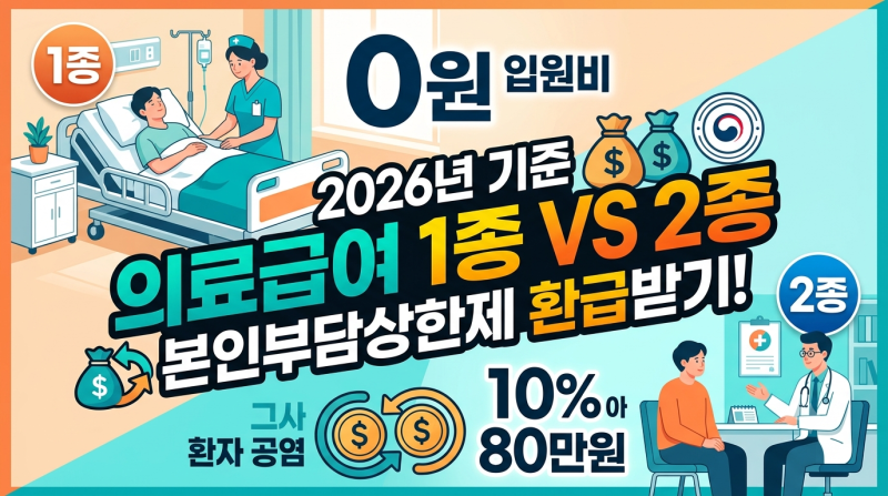 2026년 의료급여 1종·2종 차이 총정리! 본인부담상한제 및 환급 신청 방법