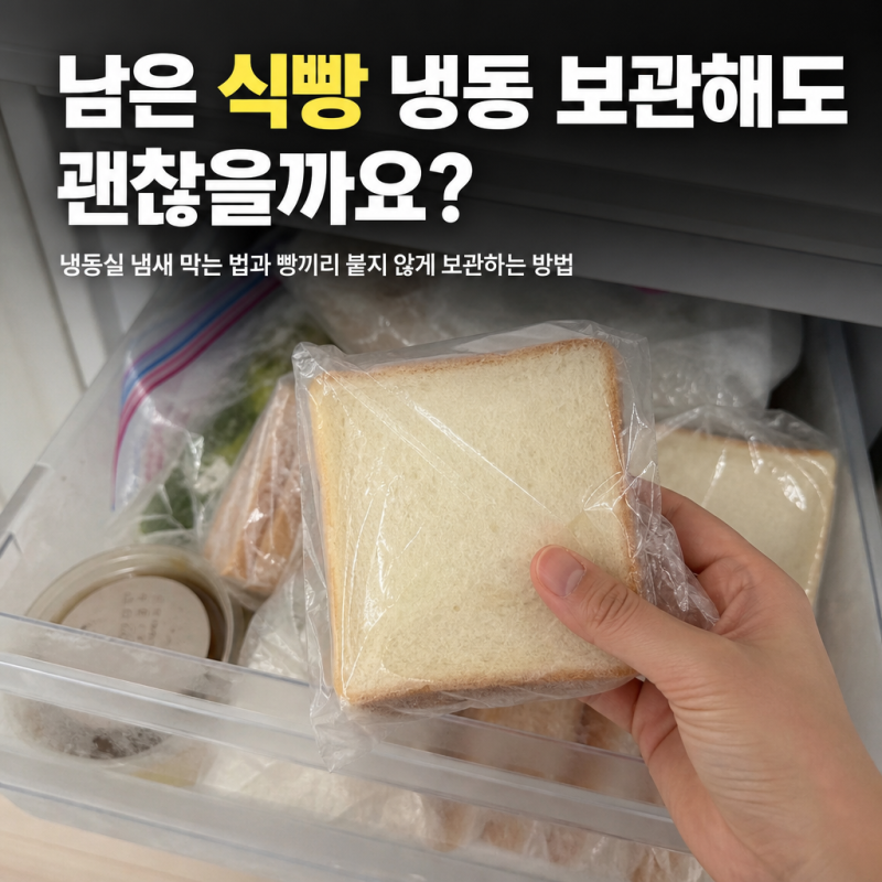 남은 식빵 냉동 보관해도 괜찮을까요? 냉동실 냄새 막는 법과 빵끼리 붙지 않게 보관하는 방....