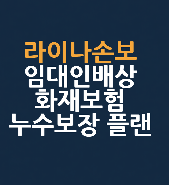 라이나손보 임대인배상 화재보험 누수보장 추천플랜 집주인 가입하세요