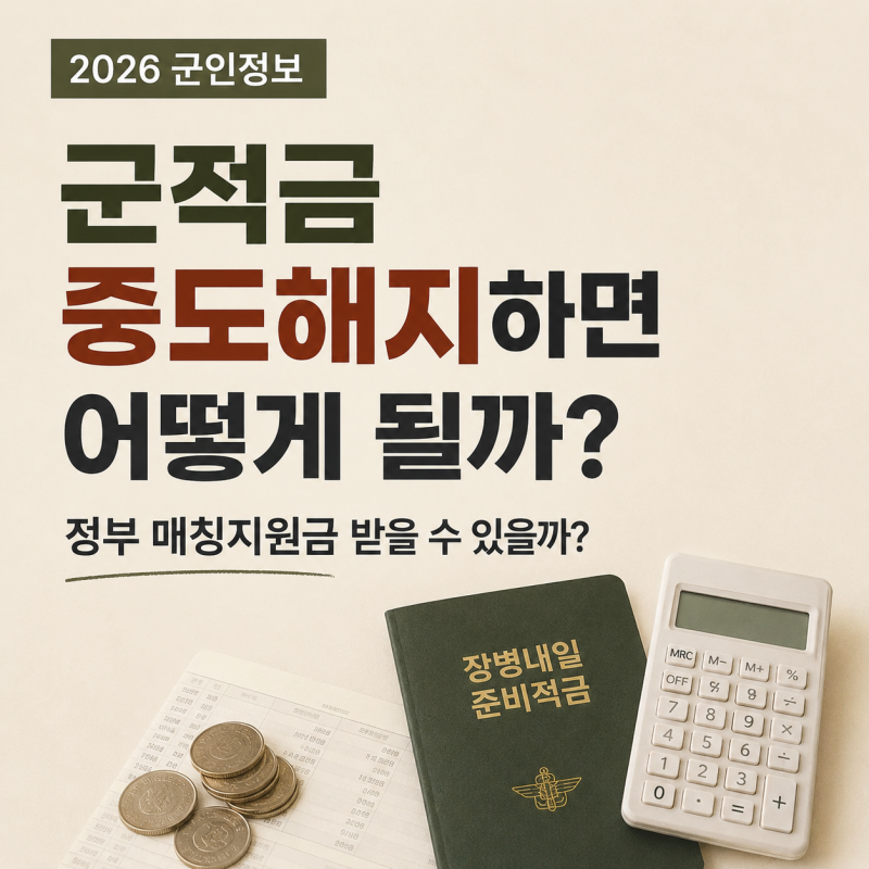 군적금 중도해지하면 어떻게 될까? 정부 매칭지원금 받을 수 있을까?