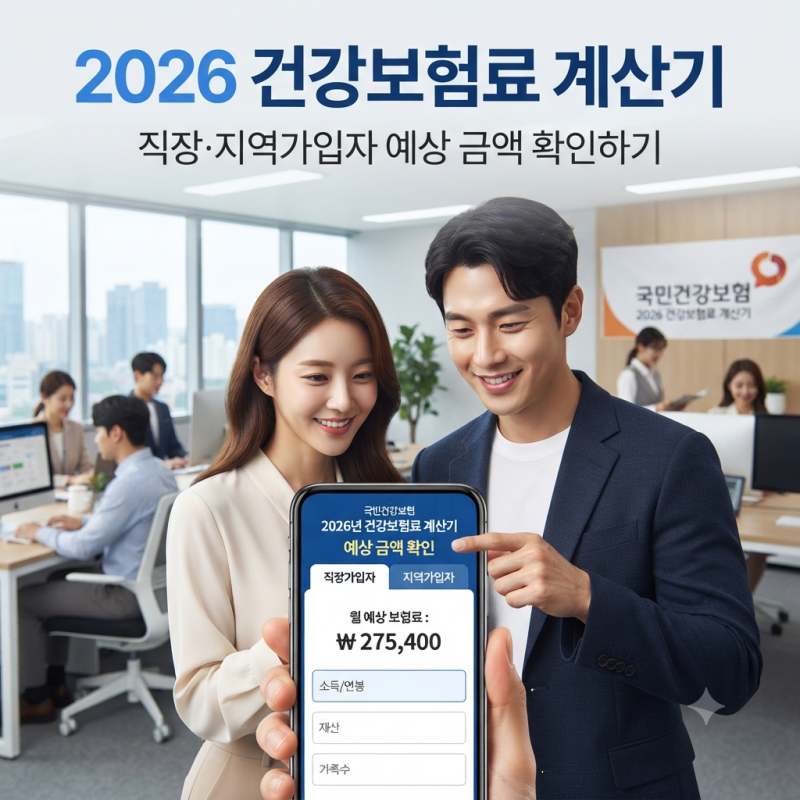 건강보험료 계산기 2026 직장·지역가입자 예상 금액 확인하기