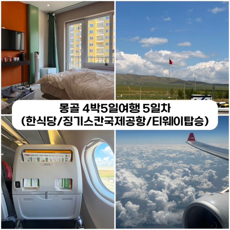 [몽골] 혼자 패키지여행 5일차 후기 (울란바토르 한식당김치찌개/한국귀국)