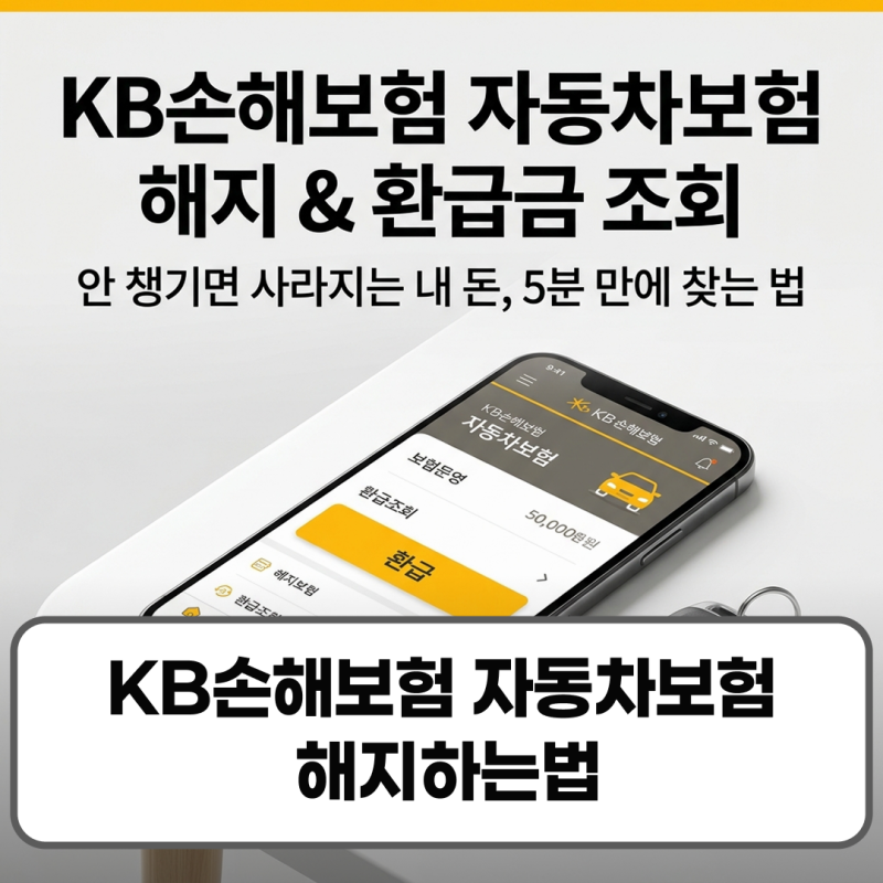 KB손해보험 자동차보험 해지하는법 환급금 조회 서류 절차
