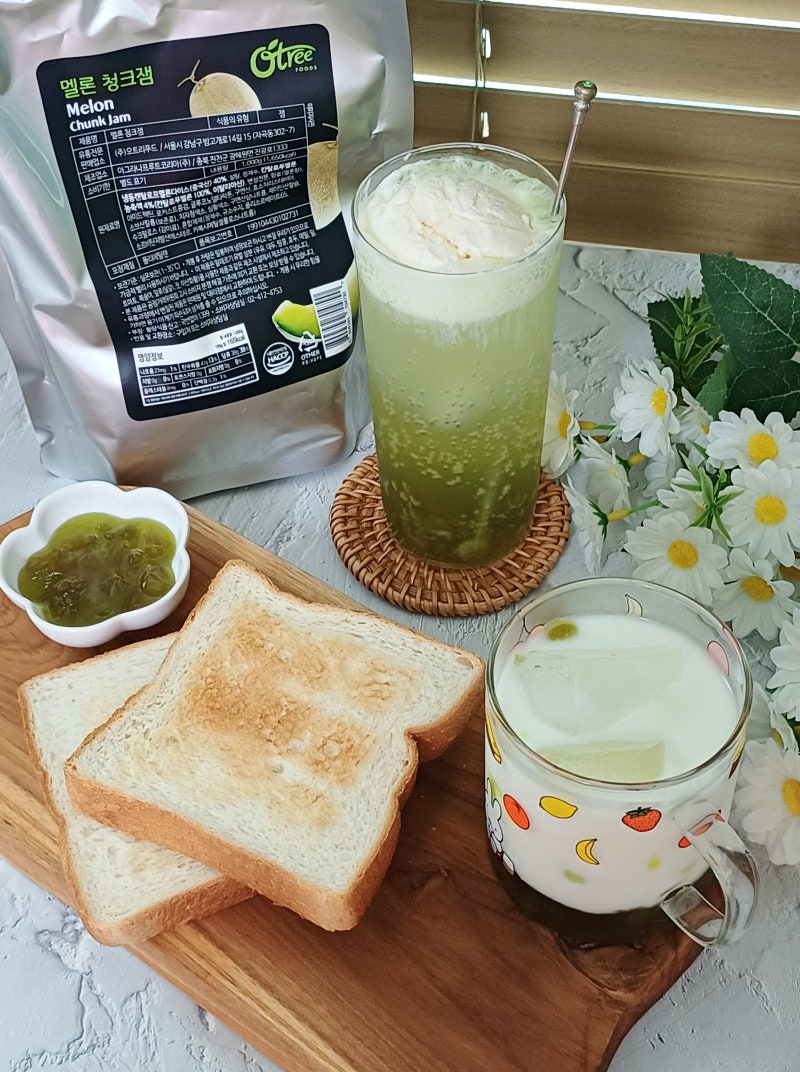 멜론잼 레시피 오트리푸드 멜론 청크잼 메론라떼 메론소다 만들기