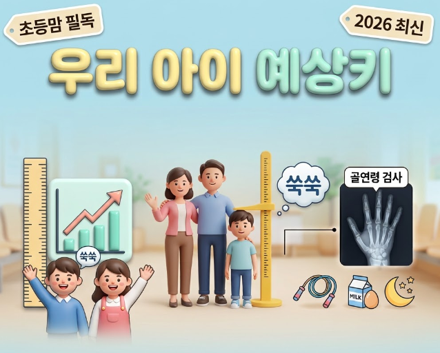 아이 예상키 계산법 5분 정리, 성장판 검사 비용까지