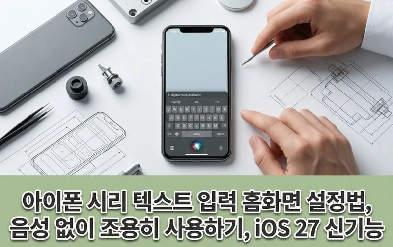 아이폰 시리 텍스트 입력 홈화면 설정법, 음성 없이 조용히 사용하기, iOS 27 신기능