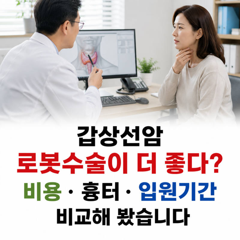 "갑상선암 로봇수술이 더 좋다?" 비용·흉터·입원기간 비교해 봤습니다