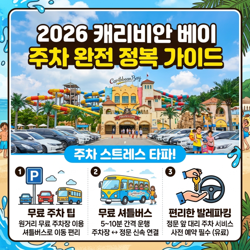 캐리비안 베이 주차장 2026 무료주차·셔틀버스·발레파킹 확인하기