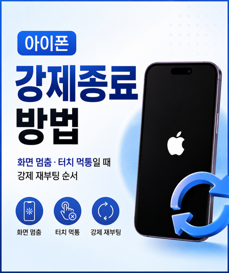 아이폰 강제종료 방법, 화면 멈춤·터치 먹통일 때 강제 재부팅 순서