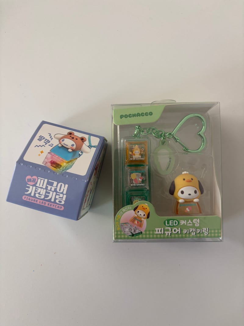 산리오 키캡키링! 시나모롤 포차코 LED키캡 귀여워