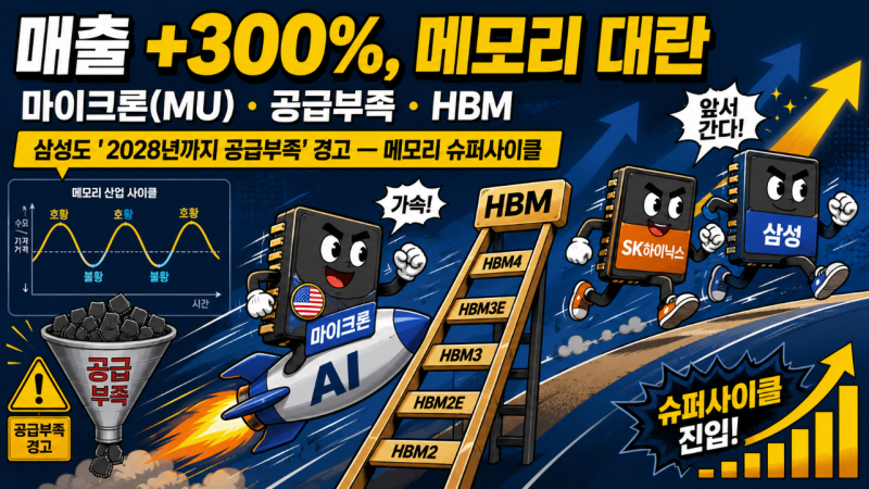 마이크론 주가 전망 — 메모리 공급부족 슈퍼사이클·HBM·AI 기업분석 (2026)